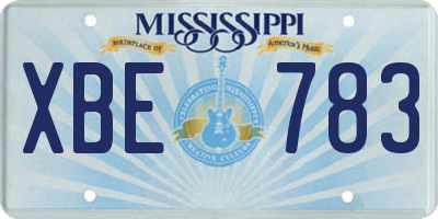 MS license plate XBE783
