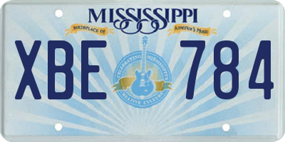 MS license plate XBE784