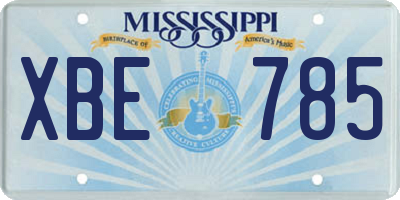 MS license plate XBE785