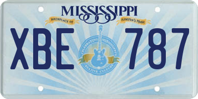 MS license plate XBE787