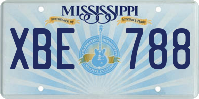 MS license plate XBE788