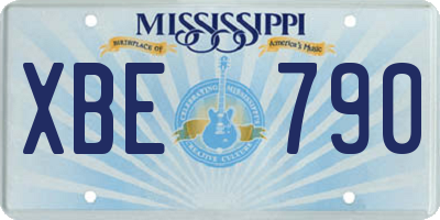 MS license plate XBE790