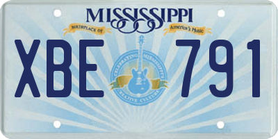 MS license plate XBE791