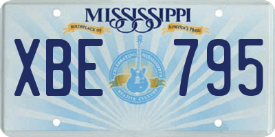 MS license plate XBE795