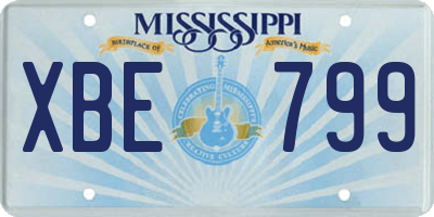 MS license plate XBE799