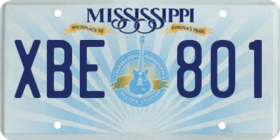 MS license plate XBE801