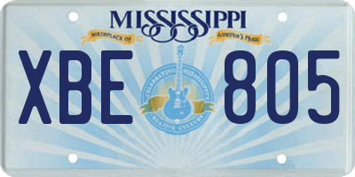 MS license plate XBE805