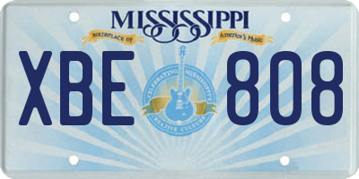 MS license plate XBE808