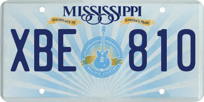 MS license plate XBE810