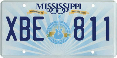 MS license plate XBE811