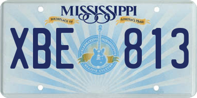 MS license plate XBE813