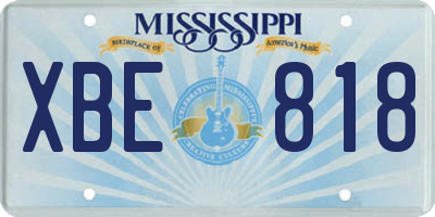 MS license plate XBE818
