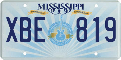 MS license plate XBE819