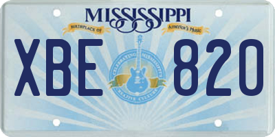 MS license plate XBE820