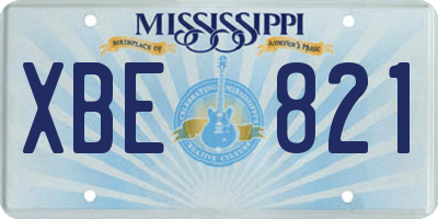 MS license plate XBE821
