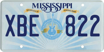 MS license plate XBE822