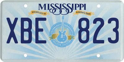 MS license plate XBE823