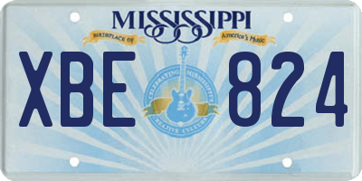 MS license plate XBE824