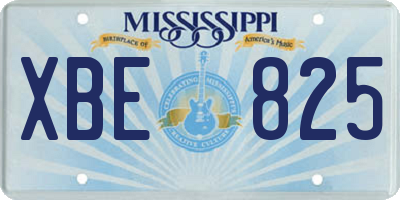 MS license plate XBE825