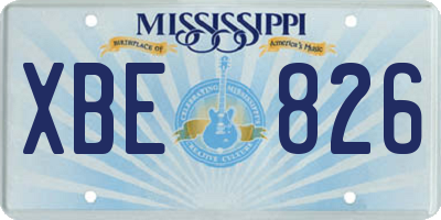MS license plate XBE826