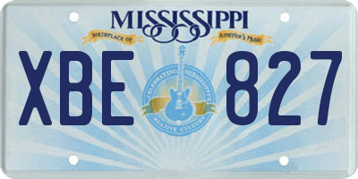 MS license plate XBE827