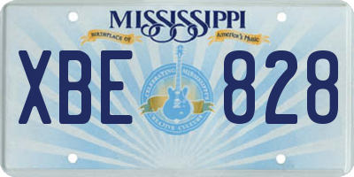MS license plate XBE828