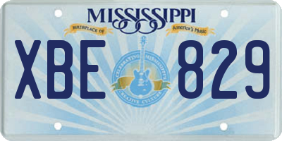 MS license plate XBE829