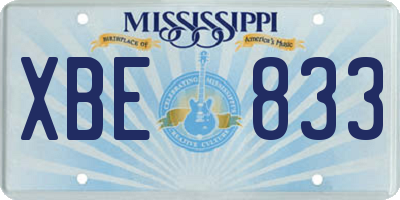 MS license plate XBE833