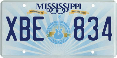 MS license plate XBE834