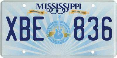 MS license plate XBE836