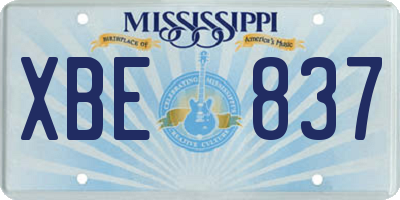 MS license plate XBE837