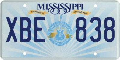 MS license plate XBE838