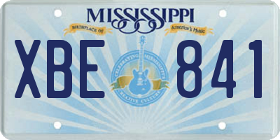 MS license plate XBE841