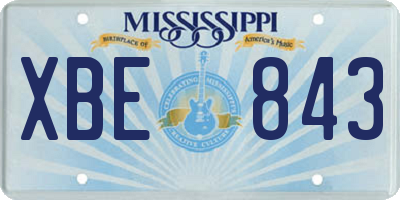 MS license plate XBE843