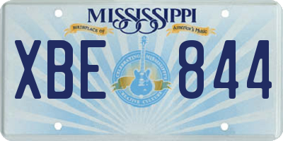 MS license plate XBE844