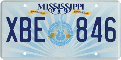 MS license plate XBE846