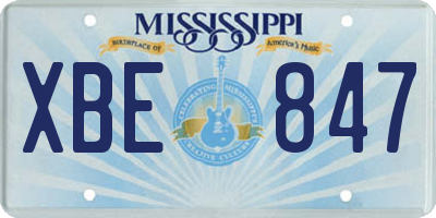 MS license plate XBE847