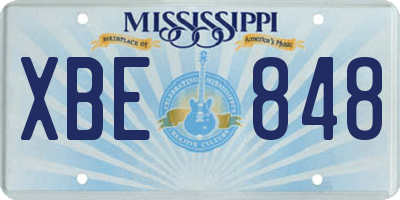 MS license plate XBE848