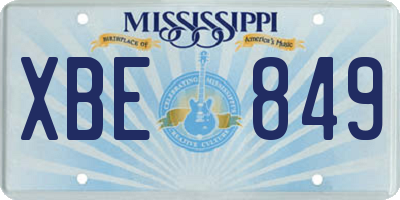 MS license plate XBE849