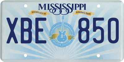 MS license plate XBE850