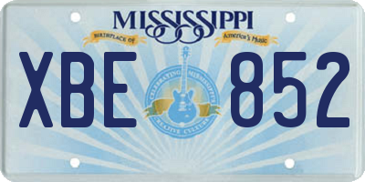 MS license plate XBE852