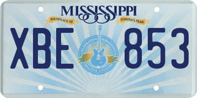 MS license plate XBE853