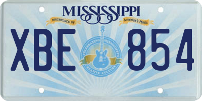 MS license plate XBE854