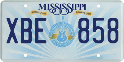 MS license plate XBE858