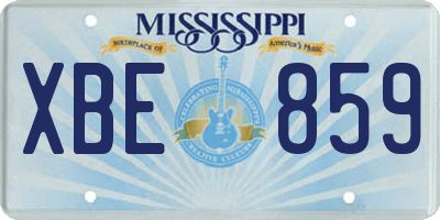 MS license plate XBE859