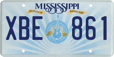 MS license plate XBE861