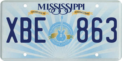 MS license plate XBE863