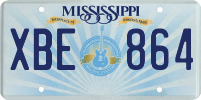 MS license plate XBE864