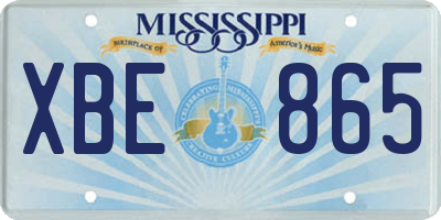 MS license plate XBE865