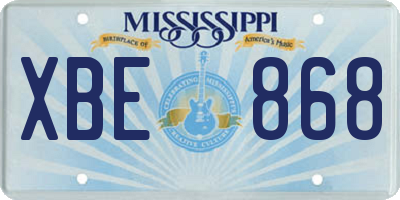 MS license plate XBE868